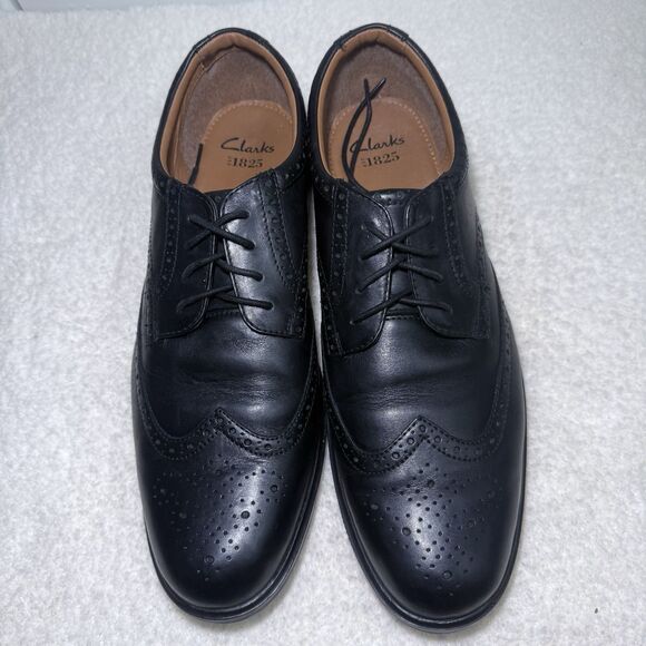 12W GABSON LIMIT MENS CLARKS CLASSIC LACE UP LEATHER BROGUE FORMAL WORK SHOES - Picture 3 of 8